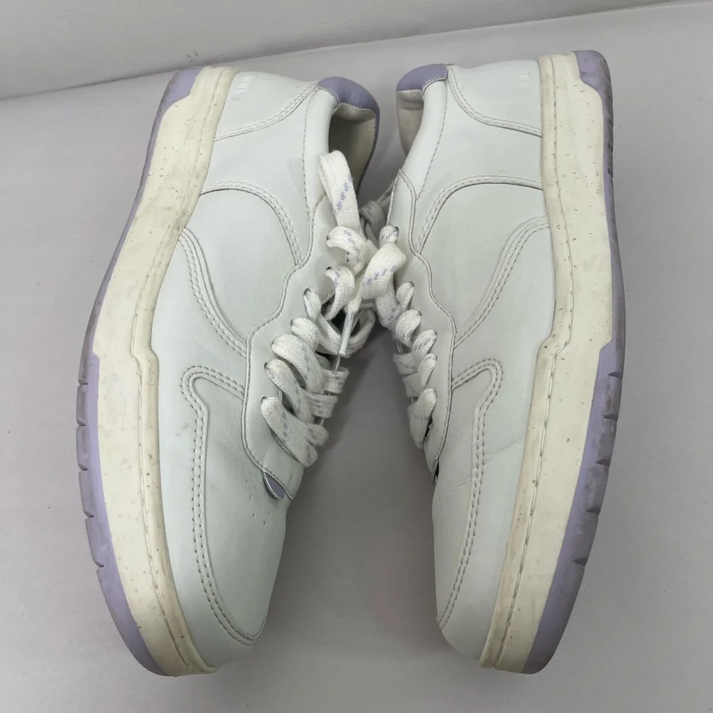 Madewell Court Low Top Sneakers Lilac Trim Coated Leather Sz W9.5 M8 EUC - Picture 4 of 7